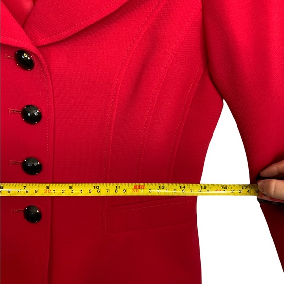 Tahari Red Vintage Retro Business Blazer Jacket - Picture 8 of 11